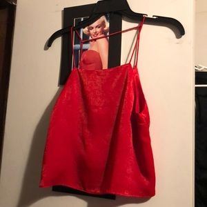 Small red satin Forever 21 top